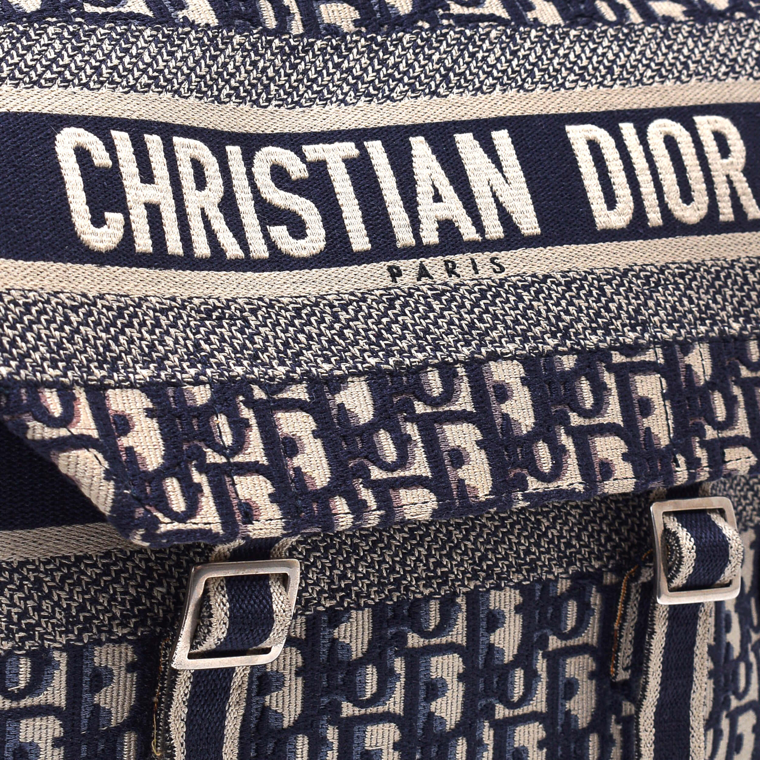 Christian Dior - Navy Blue Oblique Canvas Signature Logo Diorcamp Bag